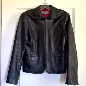 Ann Taylor 100% leather zip up jacket S. Butter, leather, instant elegance.